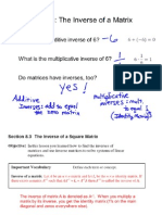 Lesson 8.3 Filled in Notes - Inverses of a Matrix