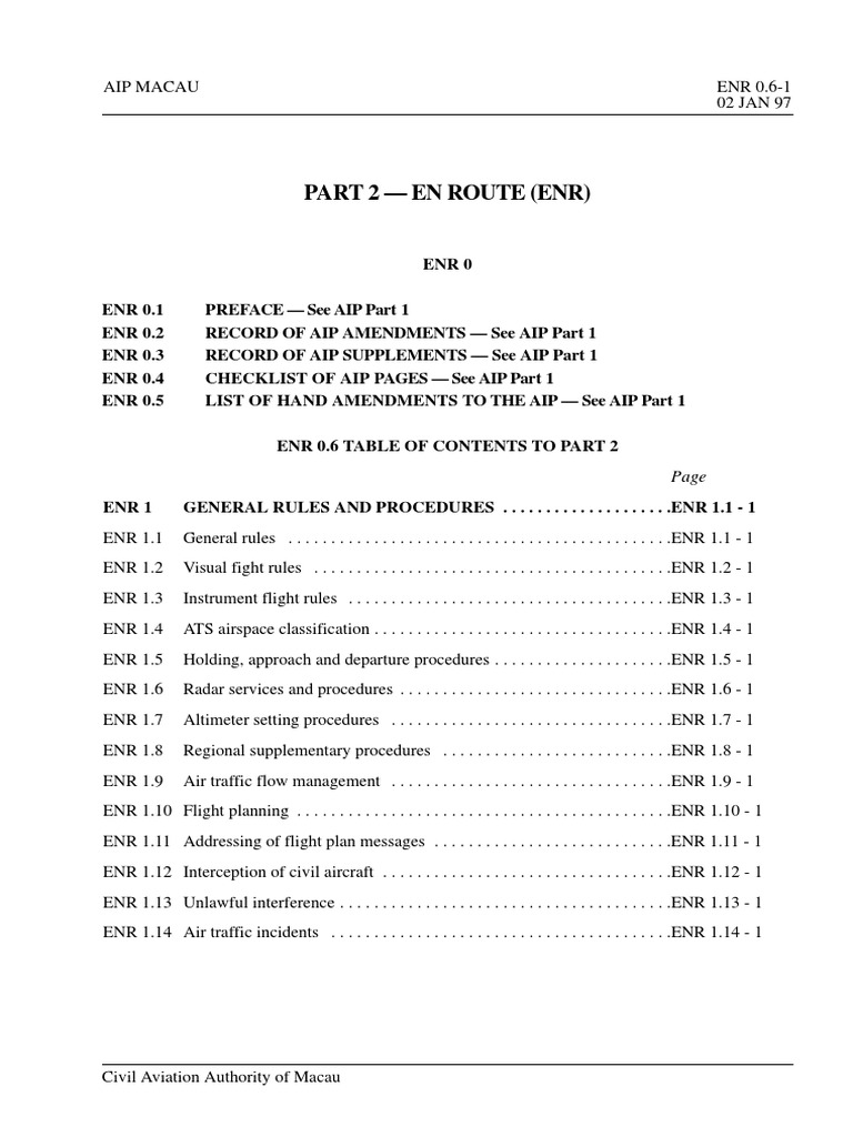 Aip Enr Macau | PDF | Instrument Flight Rules | Visual Flight Rules