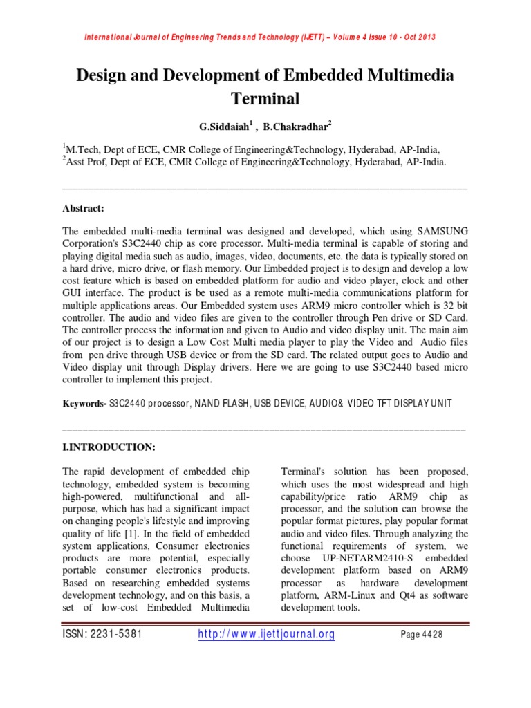 Design and Development of Embedded Multimedia Terminal PDF Embedded System Device Driver
