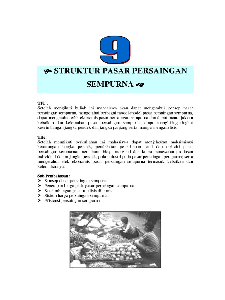 Modul 9 Struktur Pasar Persaingan Sempurna
