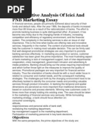 Analysis of Icici and PNB Marketing Essay