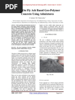 Study On Fly Ash Based Geo-Polymer Concrete Using Admixtures