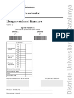 Examen de Llengua Catalana de Les Provés D'accés A La Universitat (PAU)