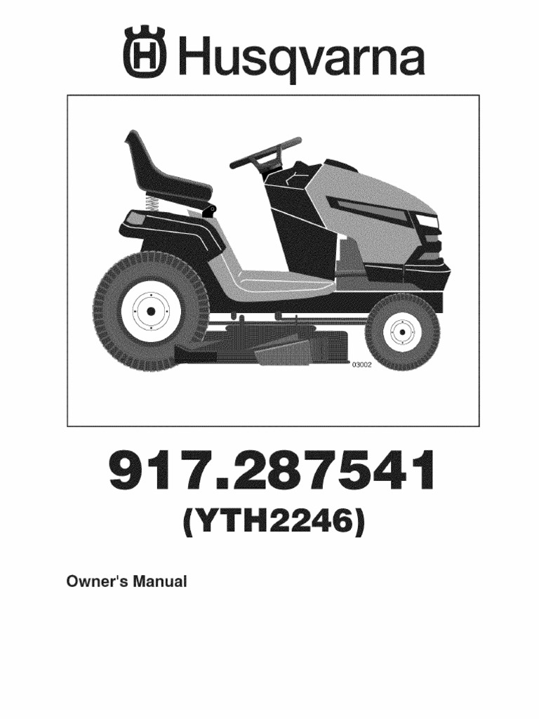 Husqvarna YTH2246 Manual Tractor Mower