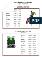 Bell Schedule 2014 - 2015