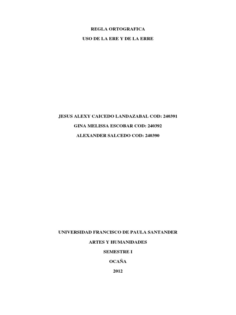 Uso De La R Y La Rr Linguistica Semiotica