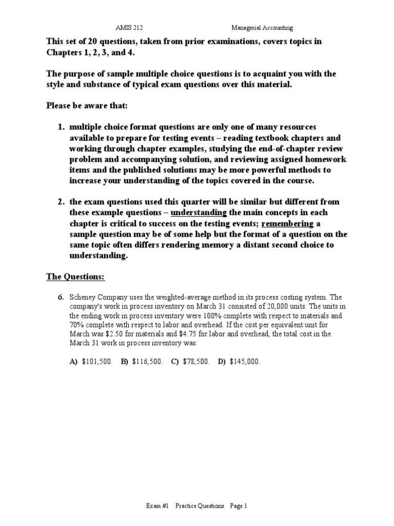 Exam 1 Review ( | PDF | Test (Assessment) | Inventory