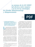 Los principios rectores de la LO 3/2007 sobre igualdad efectiva entre mujeres y hombres a la luz de las estrategias de «Gender Mainstreaming» y «Empowerment»