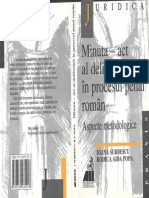 Minuta - Act Al Deliberării În Proc. Pen. Român. Aspecte Metodologice - I.surdescu, R.a.popa - 2000