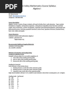 Mathcoursesyllabus Algebra