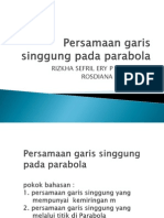 Persamaan Garis Singgung Pada Parabola