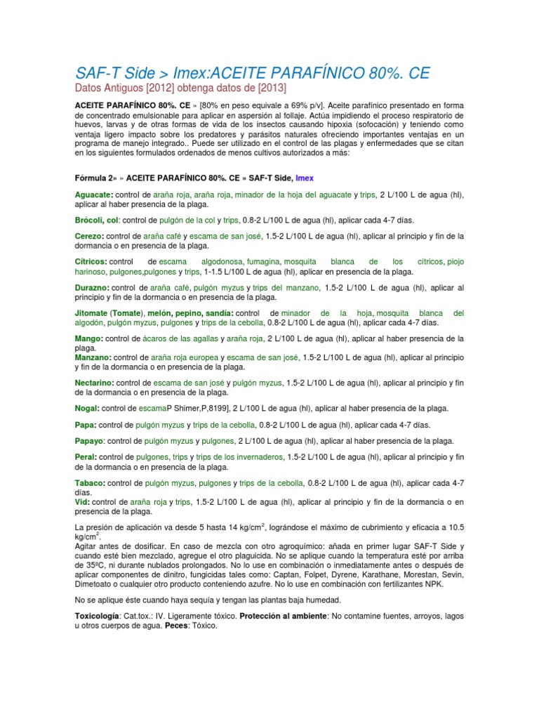 Saf T Side | PDF | Pesticida | Plantas