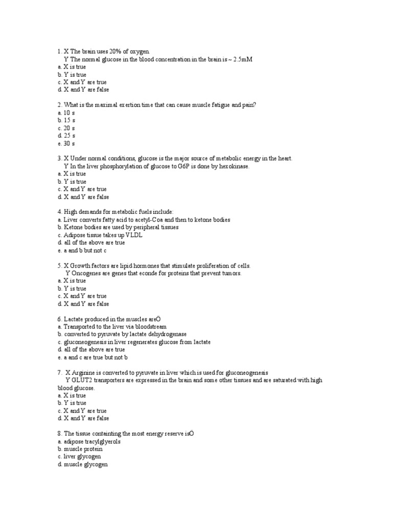 Biochem Exam Practice Questions | PDF | Insulin | Molecular Biophysics