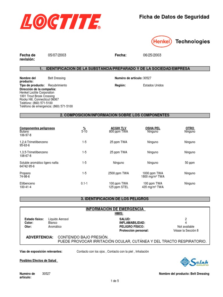 0662Belt Dressing ( Loctite 30527) Combustion Water