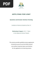 Download Applying for Uni - Yr12 Seminar Invitation by Reynella East College SN229286610 doc pdf