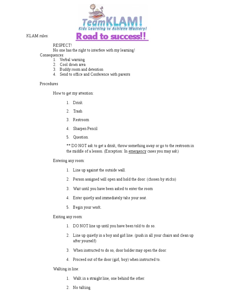 Classroom Behavior and Rules Guide | PDF