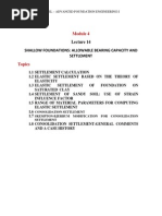 Shallow Foundations Allowable Bearing Capacity & Settlement