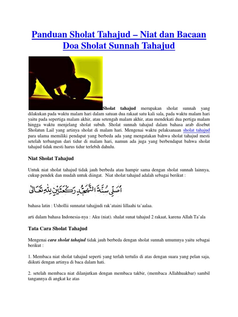 Bacaan Surat Pendek Sholat Tahajud - Kumpulan Doa