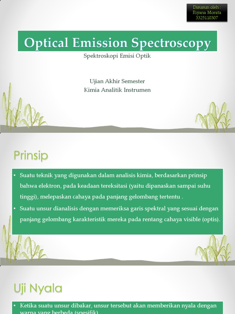ANALISIS KIMIA MENGGUNAKAN SPEKTROSKOPI EMISI OPTIK | PDF