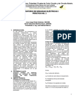 Transformadores: Polaridad. Prueba de Corto Circuito y de Circuito Abierto