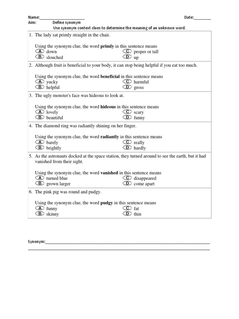 context-clues-unit-synonym-pdf-sentence-linguistics