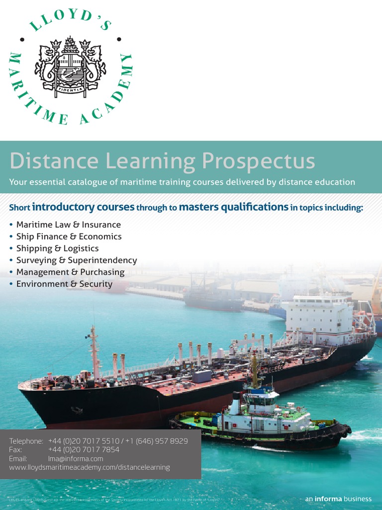 Distance Learning at Lloyd's Maritime Academy | PDF | Alternative ...