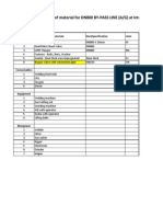 Bill of Material For DN800 BY-PASS LINE (A/G) at Intake Pump House, Samal