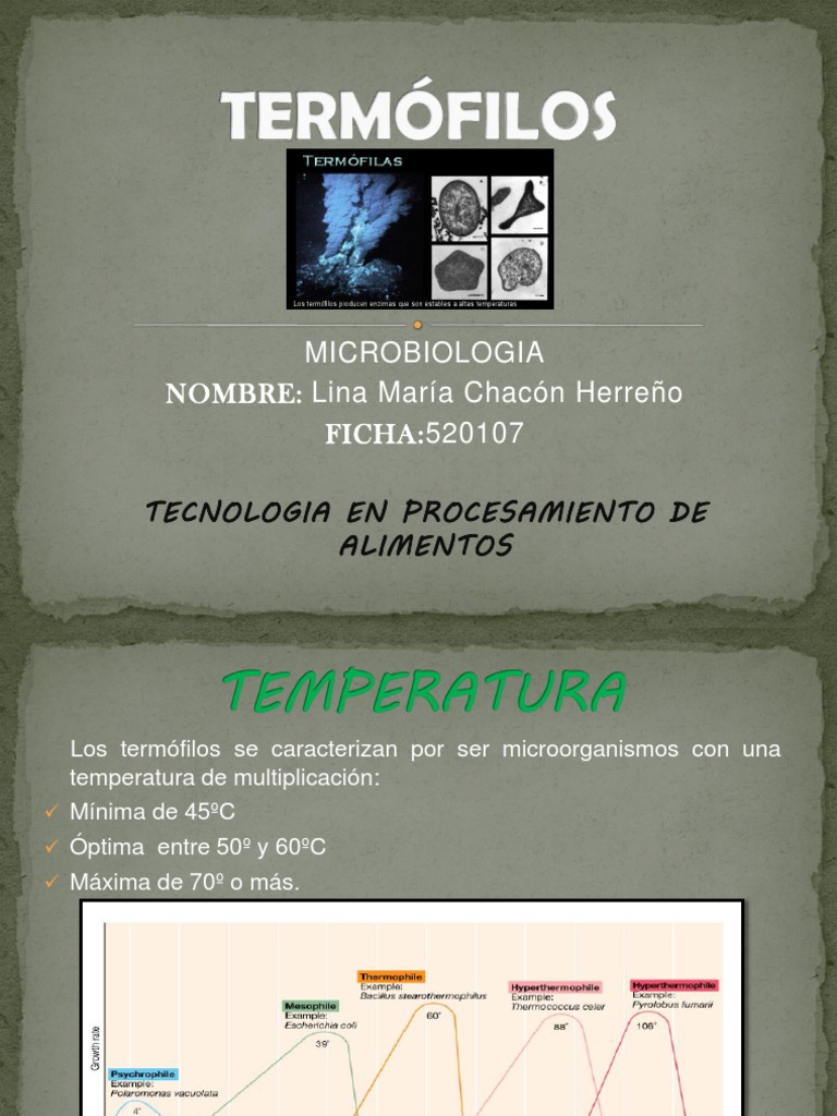 TERMOFILOS | Alimentos | Ciencias de la tierra y de la vida
