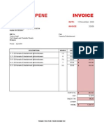 Syngaio Tipene: Invoice