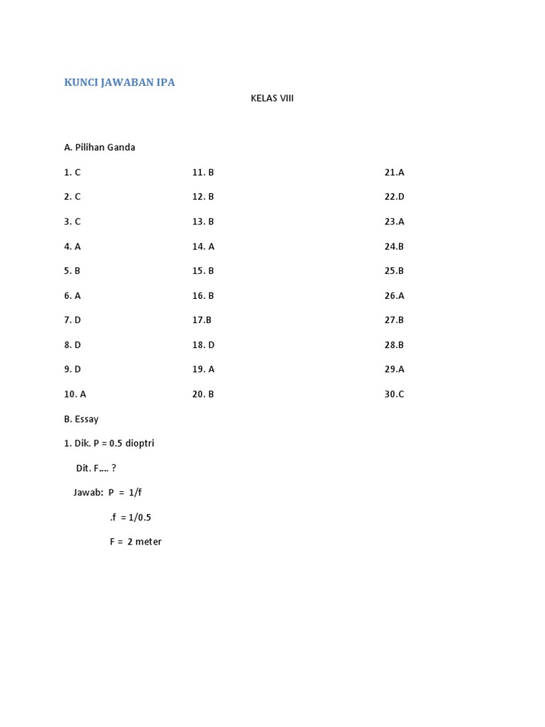 Pembahasan Soal Ukk Ipa Kls 8 Smp