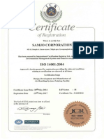 Samjo Corporation: Certifv That