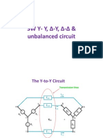3W Y-Y, Δ-Y, Δ-Δ & unbalanced circuit