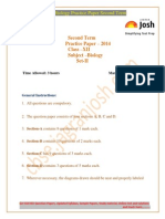 CBSE CBSE Class 12th Biology Practice Paper Second Term Set II 2014
