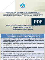 Kebijakan Inspektorat Jenderal Kemdikbud Terkait Capaian Opini WTP, 7-3-2012