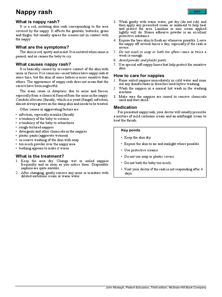 Nappy Rash Candidiasis Diaper