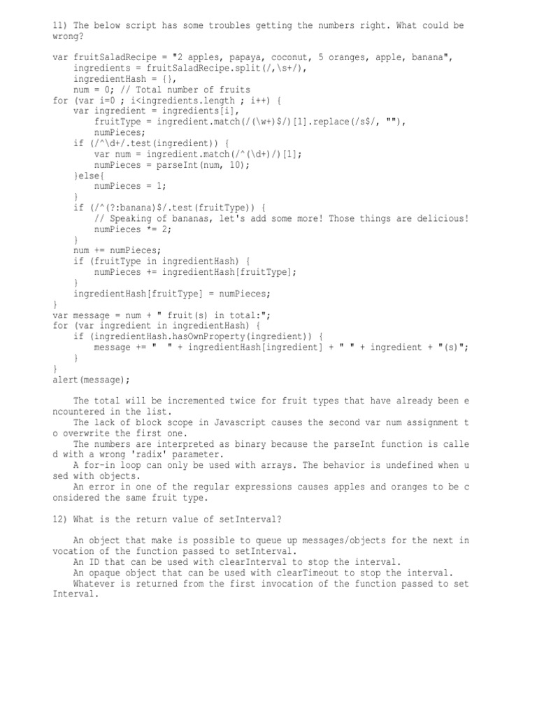 JavaScript Fruit Salad Script Issues | PDF