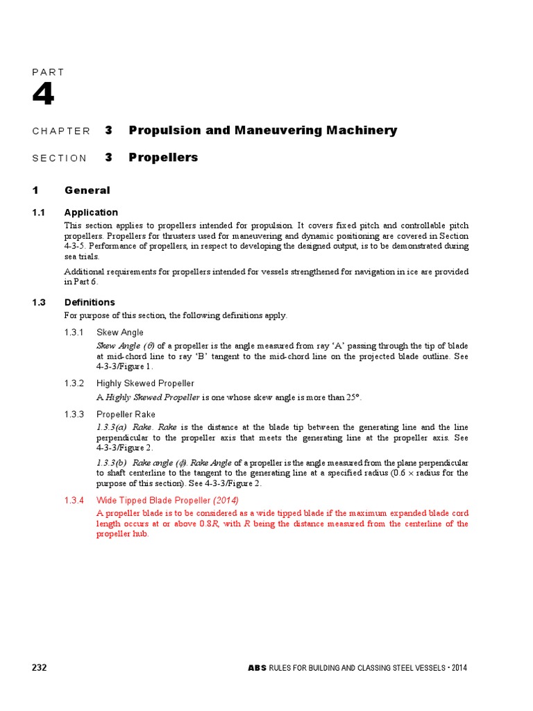 ABS Rules for Steel Vessel Propellers | PDF | Propeller | Angle