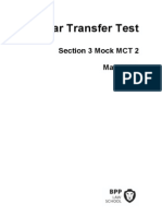 Bar Transfer Test: Section 3 Mock MCT 2 May 2014