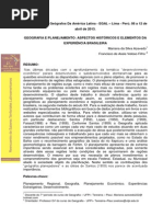 Planejamento Regional e Geografia