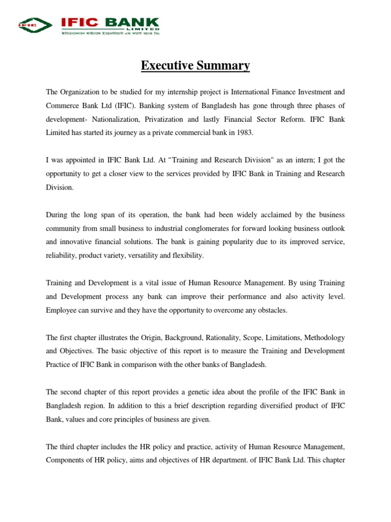 Executive Summary Human Resource Management Banks Free 30day Trial Scribd