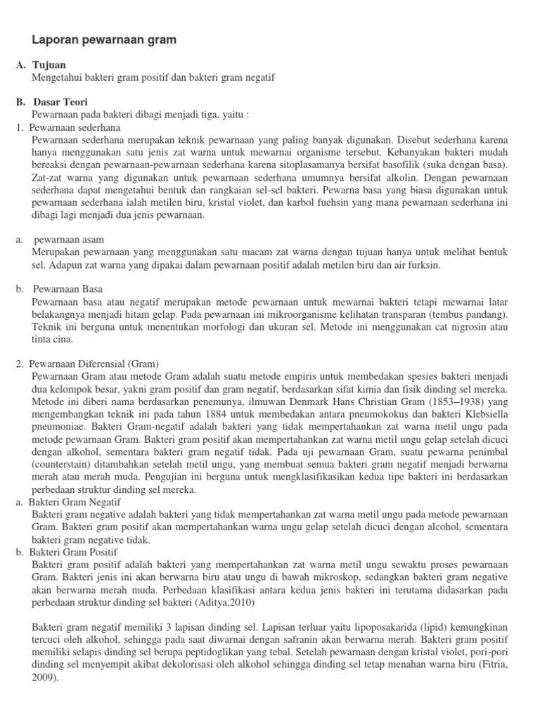 Laporan Pewarnaan Gram