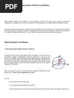 Vectors and Tensor Operations in Polar Coordinates