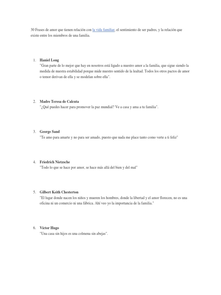 Frases de amor sobre la familia | PDF | Amor | Science