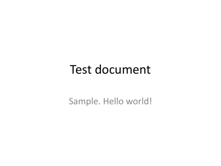 Sample Test Document Overview | PDF