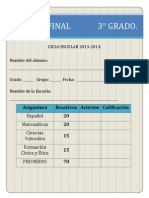 Examen Final 3° 2013-2014