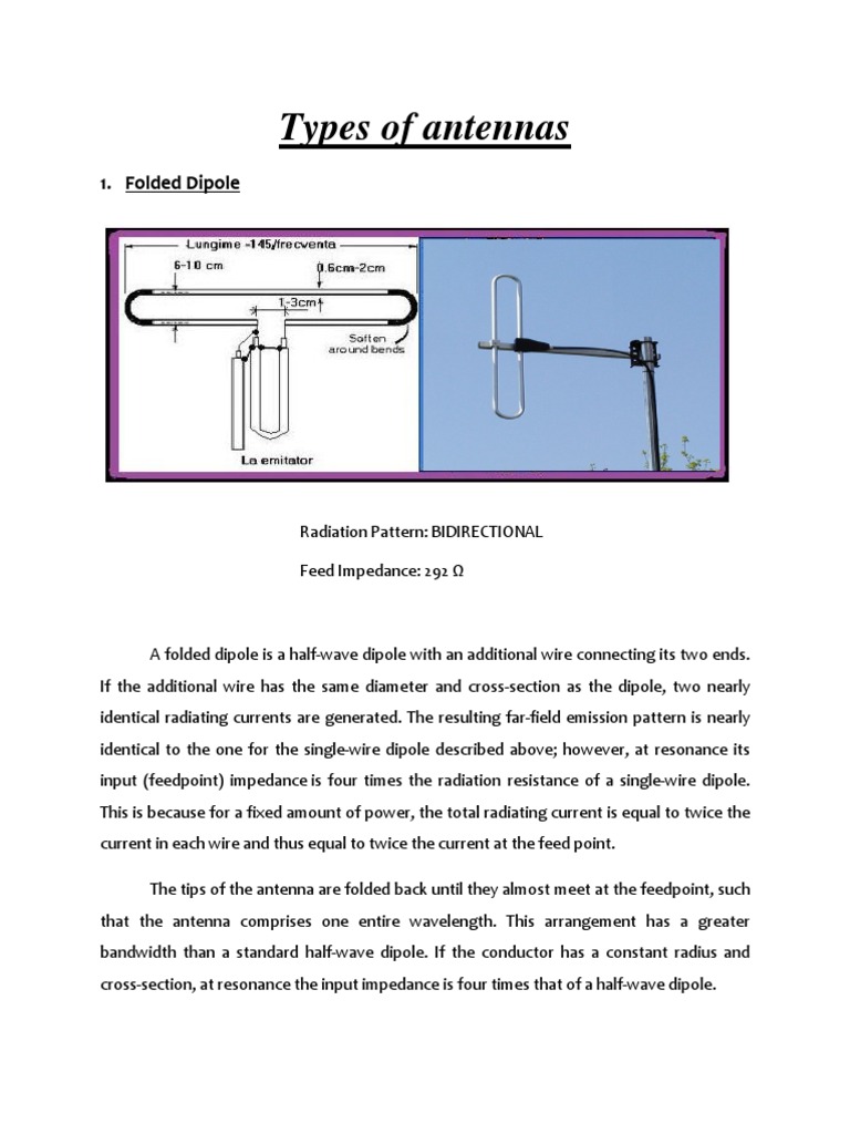 Types of Antennas | PDF | Antenna (Radio) | Coaxial Cable