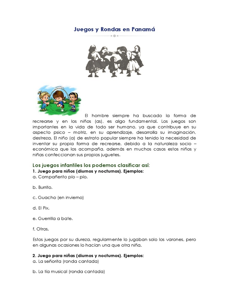 5 Juegos de Rondas Panameñas Tradicionales | PDF | Folklore | Juguetes