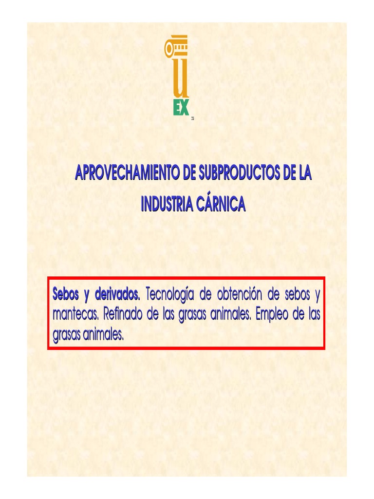 Sebos y Mantecas: Proceso y Usos | PDF | gordo | Industria de envasado ...