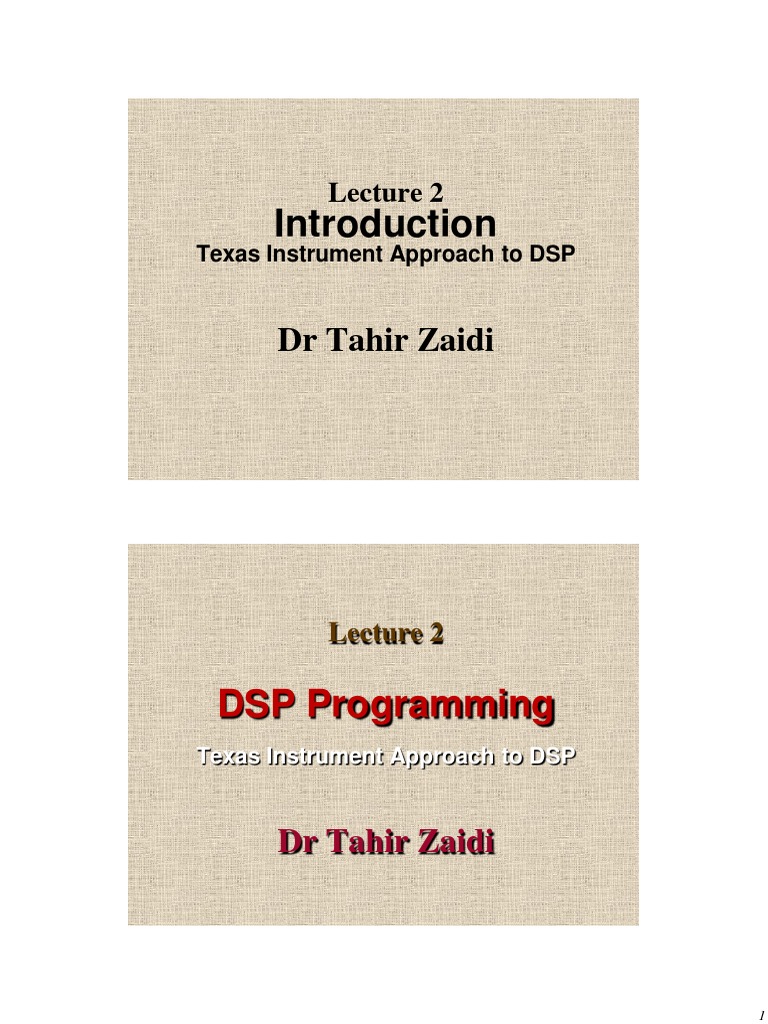 DSP Programming: DR Tahir Zaidi | PDF | Instruction Set | Digital ...