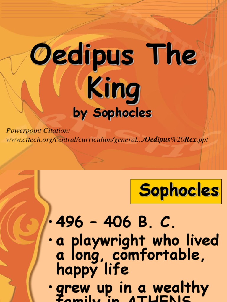Oedipus The King By Sophocles Oedipus Sophocles